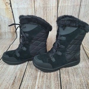 Columbia Boot Sz 10 Warm Black Leather Women 1554171011